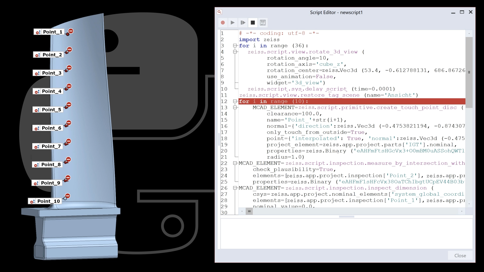 ZEISS INSPECT Python Script Recorder